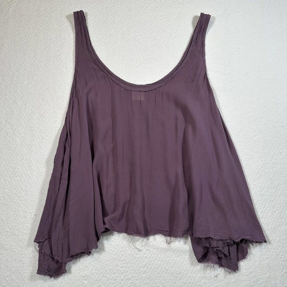 Free People Tops - Free People Intimately Women's Medium Purple Boho Drape Raw Hem Tank Top